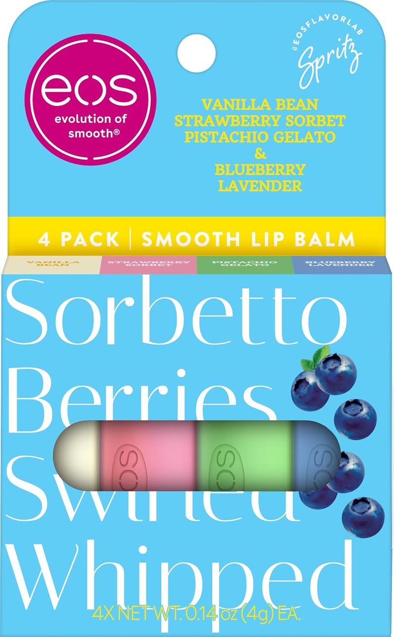 EOS Lip Balm Variety Pack - Gelato Shop Moisturizing & Hydrating Formula | 4-Pack, 0.14 oz Each