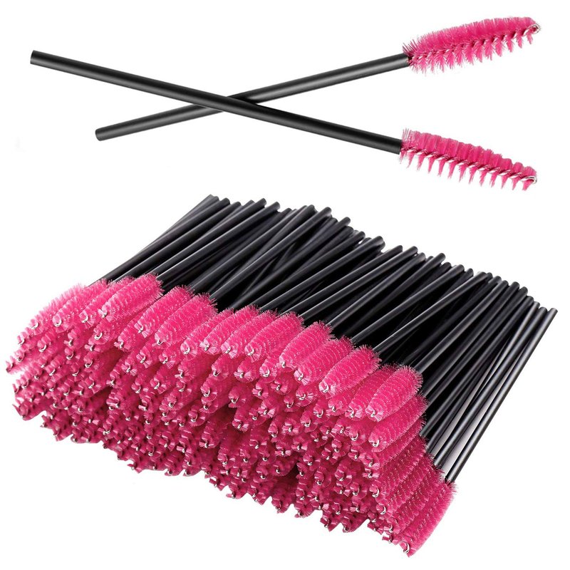 Disposable Eyelash Mascara Brushes - 100PCS for Eyelash Extensions & Makeup | Rose Color