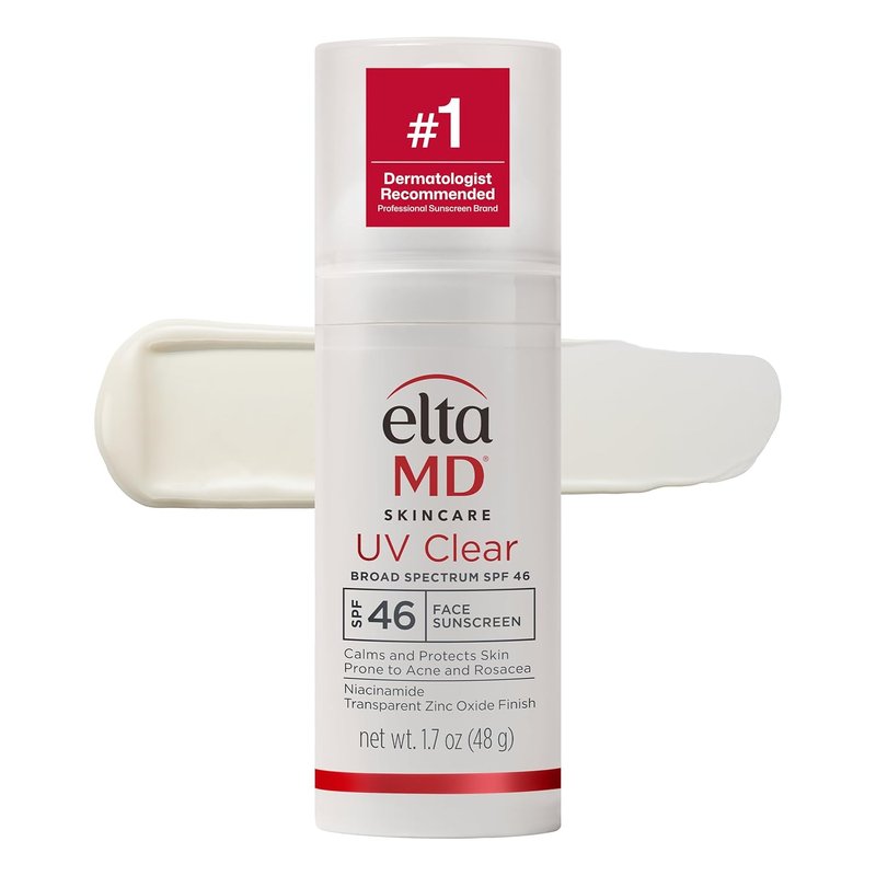 EltaMD UV Clear Face Sunscreen - Oil-Free SPF 46 with Zinc Oxide | Dermatologist Recommended, 1.7 oz