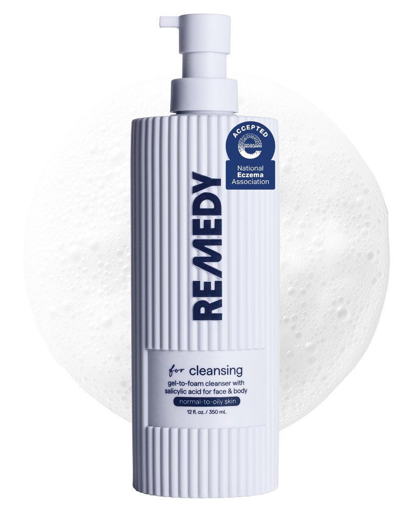 Remedy for Lightweight Cleansing | Gel-to-Foam Cleanser for Normal to Oily Skin | 0.5% Salicylic Acid, Ceramide NP, Niacinamide, Green Tea | By Dermatologist Dr. Shah, 12 fl. Oz