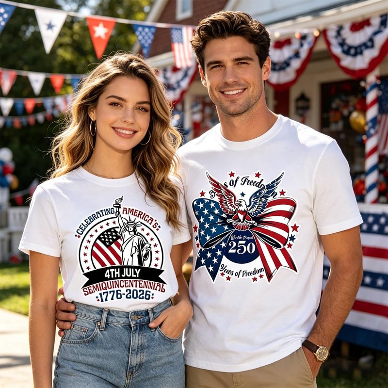 250th Anniversary Iron-On Transfers | Patriotic USA Flag & Statue of Liberty Decals - 3 Sheets for DIY Clothing