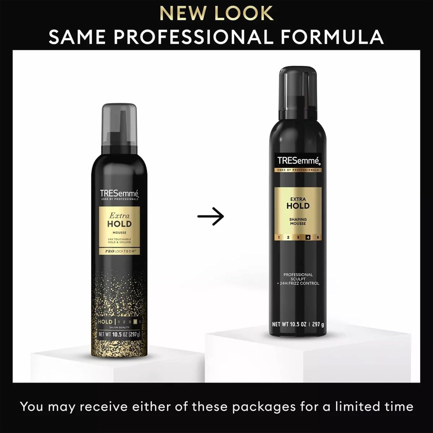 TRESemmé Extra Hold Shaping Mousse 2-Pack | Moisturizing Hair Mousse with Travel-Size Bottle – 24H Frizz Control