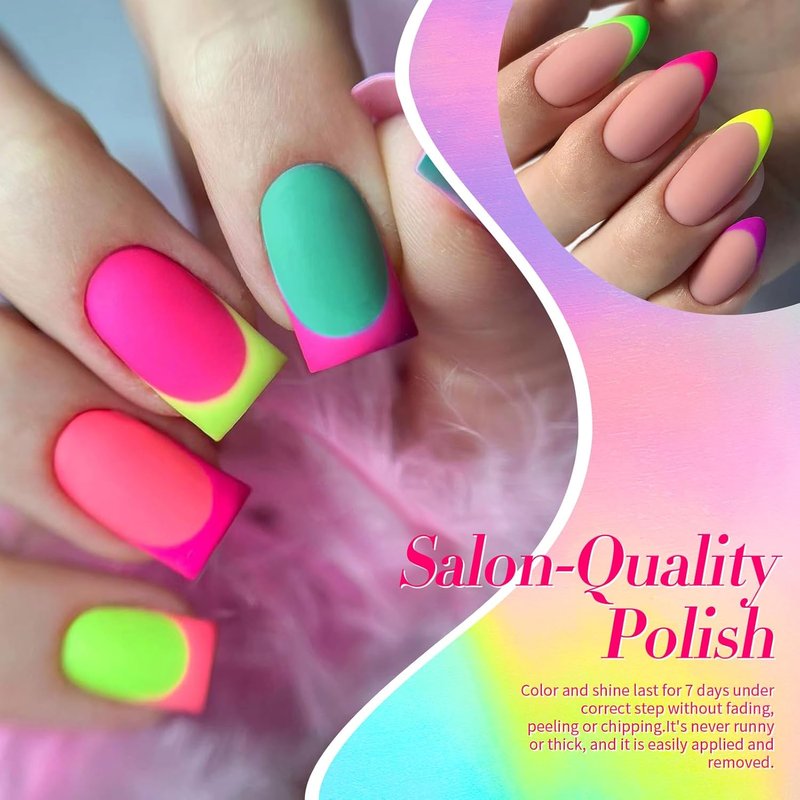 Born Pretty Neon Nail Polish Set - 15 Vibrant Colors for Quick Dry Manicure | Perfect for DIY Nail Art