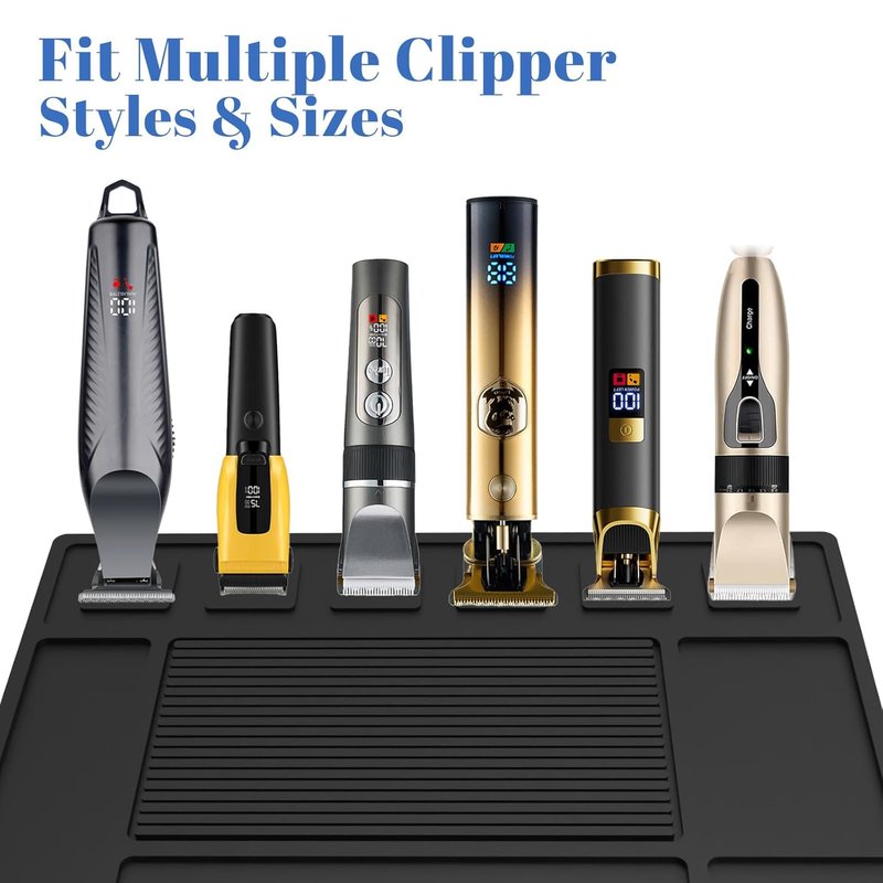 Magnetic Barber Mat - Organizer for Clippers with 6 Strong Magnets | Grooming Station Tool Pad