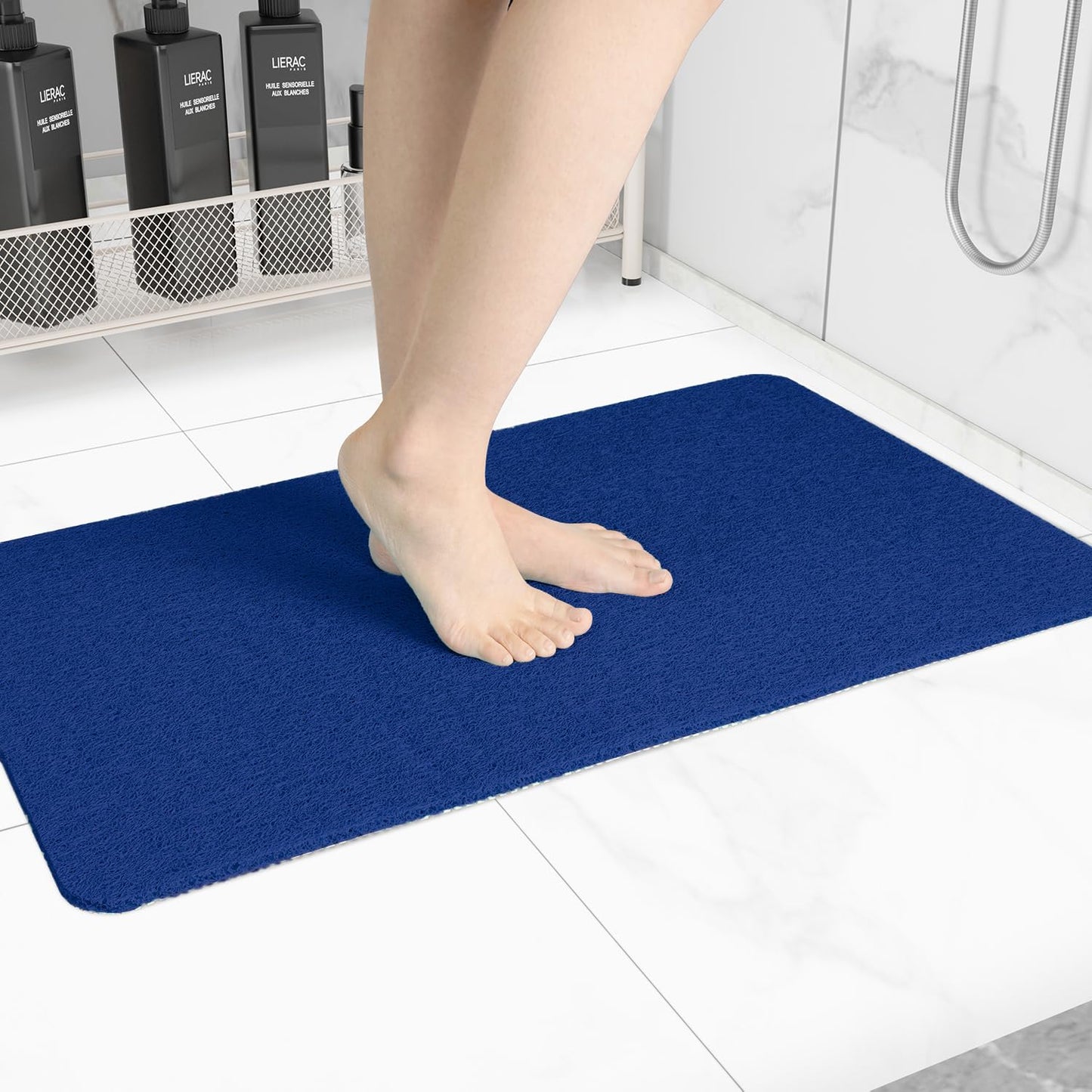 Hargiis Non-Slip Bathtub Mat, Anti Slip Shower Mat, Fast Drying Bathtub Mats, Foot Scrubber Mat, Anti Slip Mat for Tub, Floor, Bathroom, Kitchen, Home, Hotel (Navy Blue 40"×16")