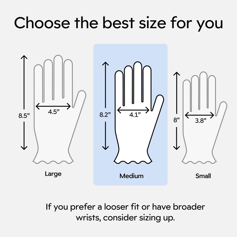 Clearbody Organics 100% Organic Cotton Gloves for Dry Hands Sleeping - Breathable Cotton for Eczema - Moisturizing Gloves Overnight (5 Pairs, Size M)