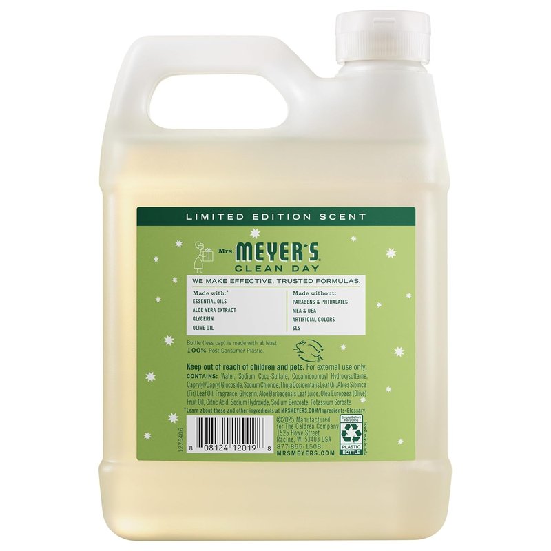 Mrs. Meyer's Clean Day Hand Soap Refill - Iowa Pine Scent | 33 Fl Oz Bottle for Gentle Cleaning