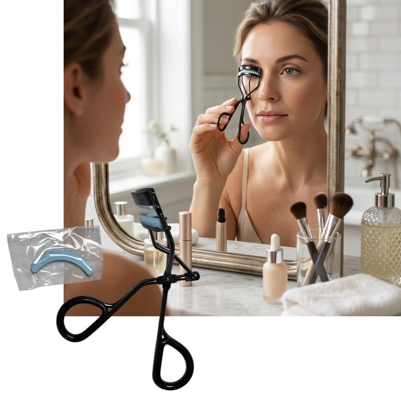 M.I.S.S.H.A. 미샤 3 Wave Eyelash Curler with 1 Replacement Pad – Ergonomic Lash Curler for All Eye Shapes, Even Pressure Design for Natural Lift