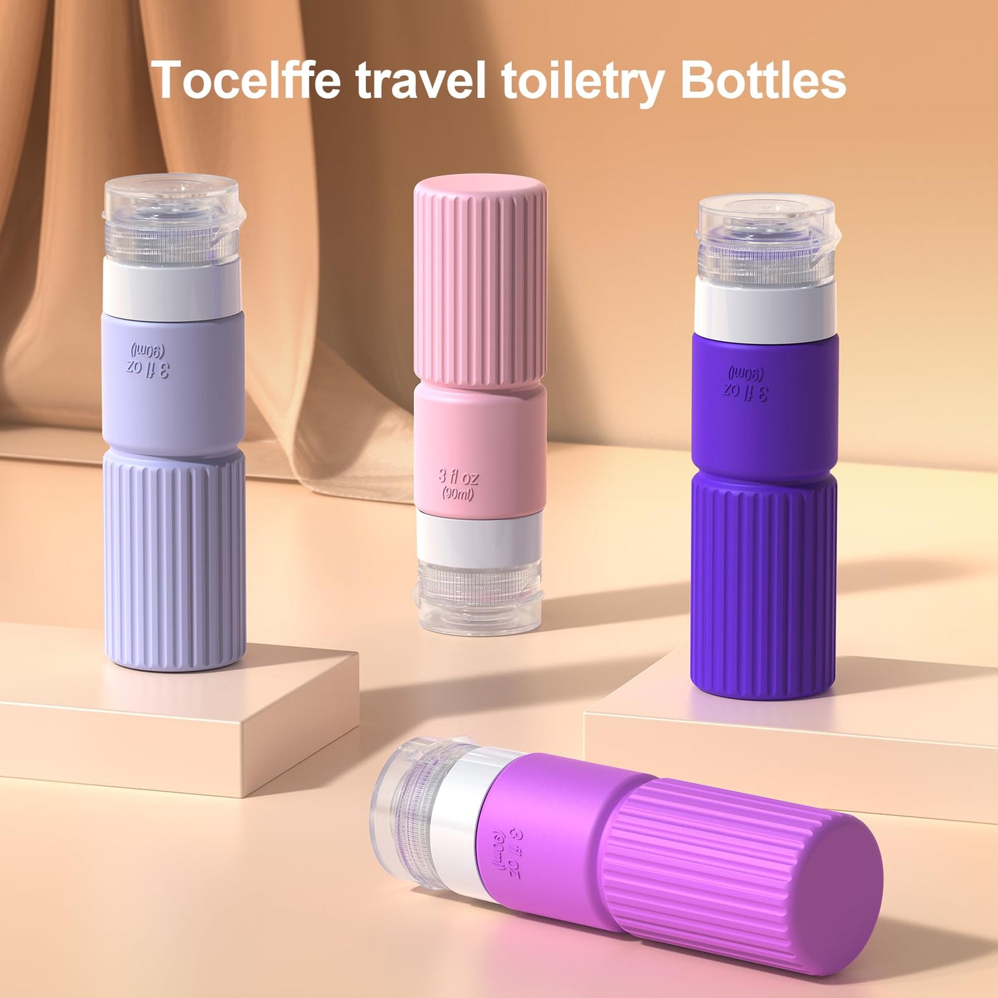 Tocelffe 19pack Travel Bottles for Toiletries,TSA Approved Silicone Travel Containers for Toiletries,Leak Proof Refillable Liqus Shampoo And Conditioner Travel Essentials toiletry Bottles