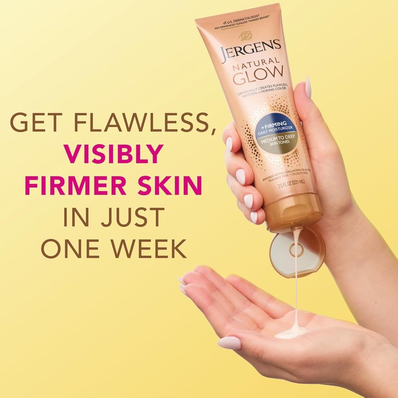 Jergens Natural Glow Daily Moisturizer - Firming Formula for Medium to Tan Skin Tones | 7.5oz (Pack of 5)