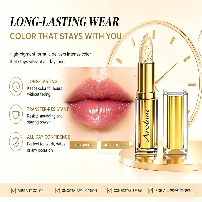 Regine Switzerland Signature Lipstick - Skin-Adaptive Color Changing Jelly | Long-Lasting Hydration & Nourishing (1pc)