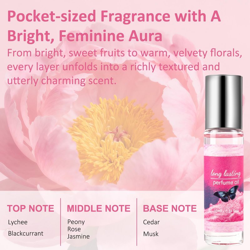 Jgppe Pheromones Perfumes for Women - Floral & Fruity Roll On Perfume Oil, 10ml Travel Size Long-Lasting Pheromone Perfume Oil, Vegan, Alcohol-Free, Perfume Gift for Women (1PC)