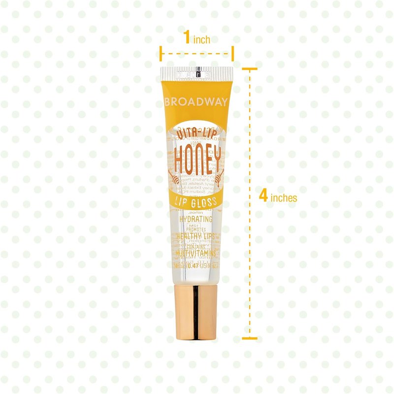 Ruby Kisses Broadway Vita-Lip Clear Lip Gloss (10 Pack), Hydrating & Soothing Formula with Vitamin, High-Shine Non-Sticky Lip Balm with Mint, Rosehip, Coconut, Mango, Argan, Honey, Shea, Cherry, Peach