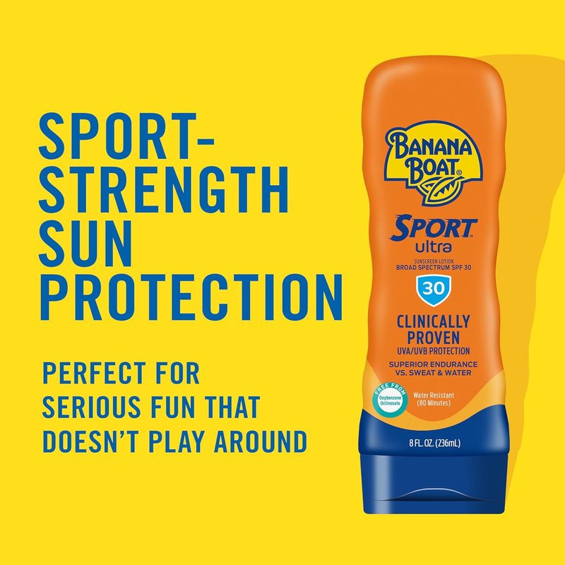 Banana Boat Sport Ultra Sunscreen Lotion SPF 30 - Travel Size 3oz Twin Pack | Sweat & Water Resistant Sunblock for Active Lifestyles