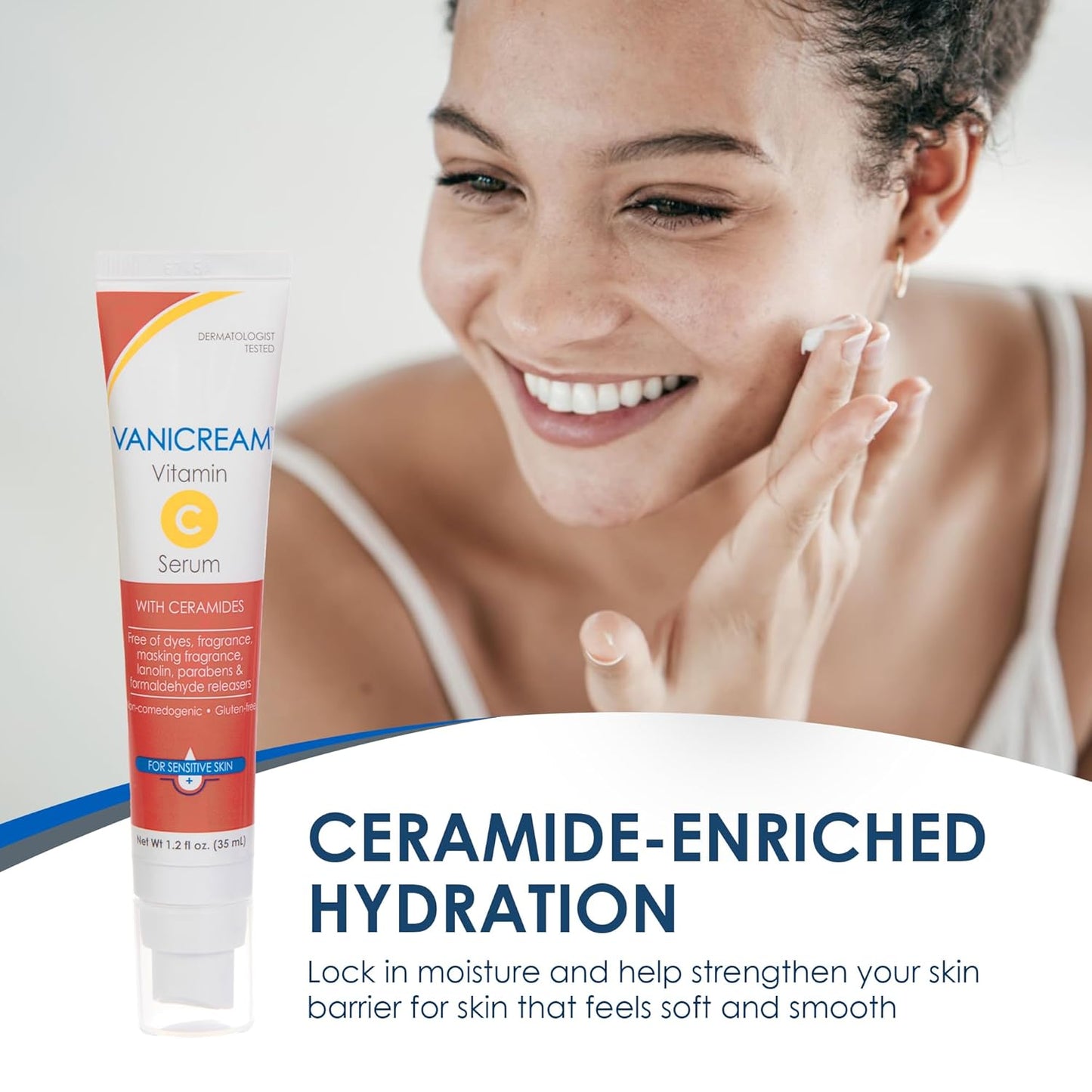 Vanicream Vitamin C Serum - Lightweight Brightening Serum for Sensitive Skin | 1.2 Fl Oz, Hydrates & Boosts Glow