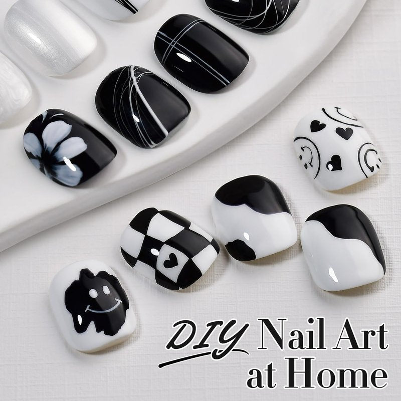 Double Rhythm 15ML Gel Nail Polish Pure Sheer Same Color Same Bottle Soak Off Gel Polish Art Manicure Salon DIY at Home for Women (Black-A1015)