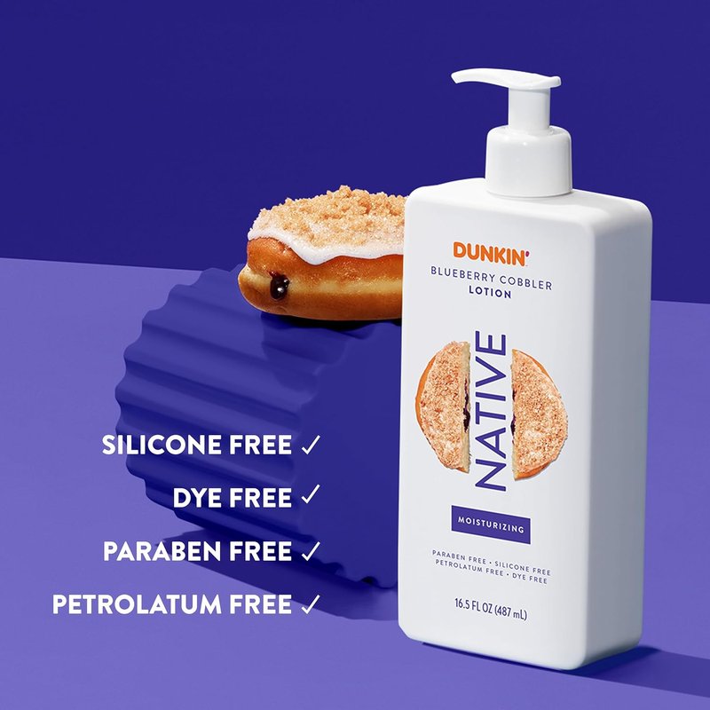Native Body Lotion - Dunkin Blueberry Cobbler Moisturizer for Dry Skin | 16.5 oz Plant-Based Formula