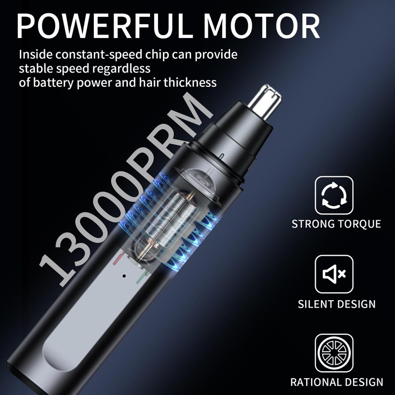 EXMYSO Nose Hair Trimmer for Men Women, USB Rechargeable Electric Ear Nose Hair Trimmer Clipper, Professional IPX7 Waterproof Dual Edge Blades for Easy Cleaning
