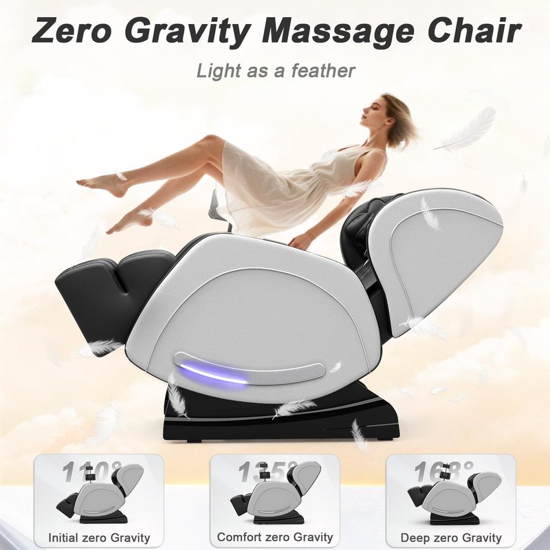 Megashock SL Track 2026 Massage Chair Full Body, Zero Gravity Massage Chair with Back Heat, 12 Fixed Rollers, Foot Massage, Airbag Massage and Bluetooth Speaker for Home and Office