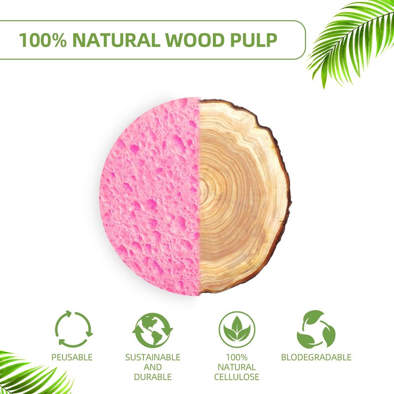 120-Count Compressed Facial Sponges|Kickleen 100% Natural Cellulose Cosmetic Spa Sponges for Daily Facial Cleansing|Makeup And Mask Removal|Exfoliating|Skin Massage|Pore Exfoliation (120 Count (Pink))