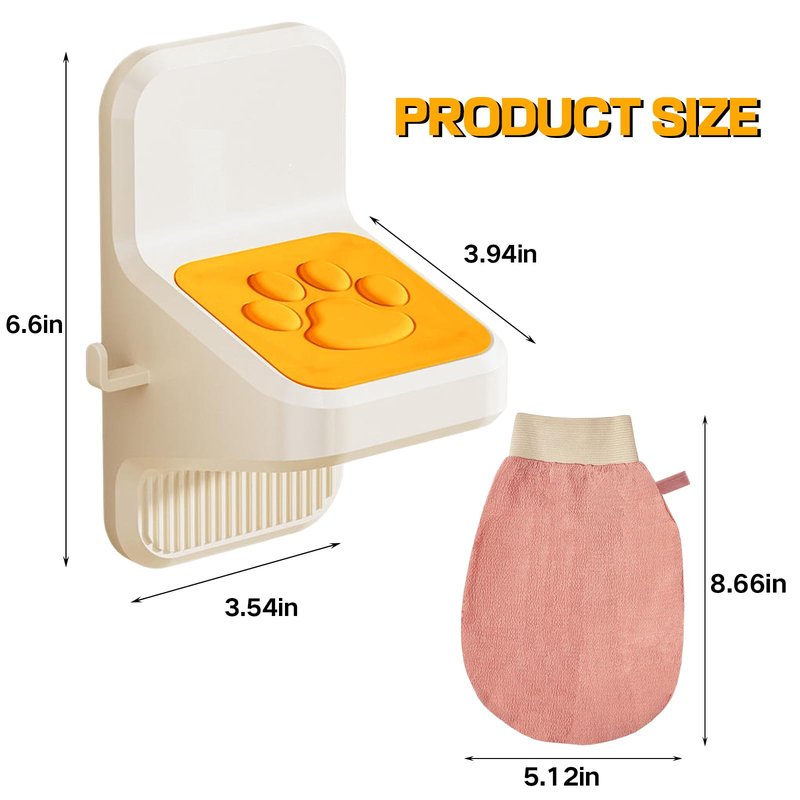 Shower Foot Rest and Exfoliating Gloves Set, Non-Slip No Drill Shower Step Pedal for Shaving Legs, Wall Mounted Bathroom Triangular Shower Shaving Foot Stool, Universal Bathroom Foot Pedal (1 Set)
