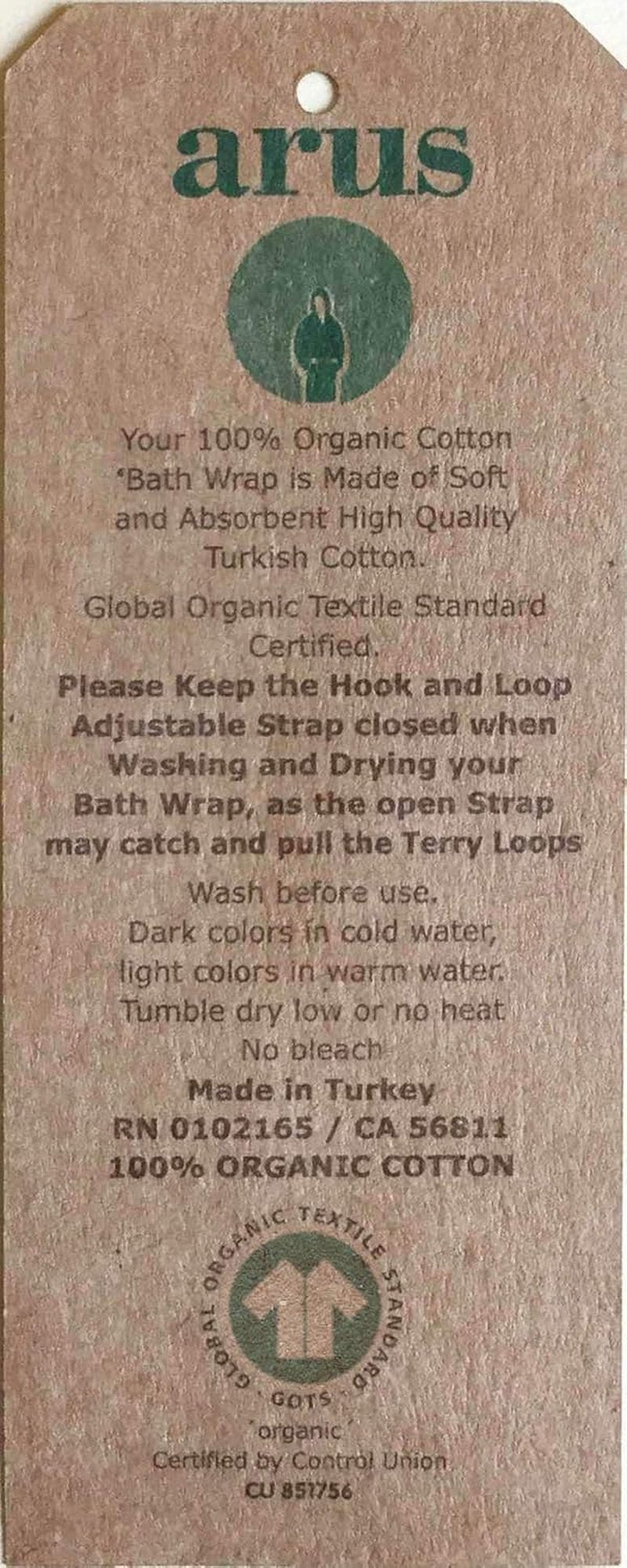 Arus Women's Organic Turkish Terry Cotton Bathrobe - GOTS Certified, Adjustable Closure, Soft & Comfortable