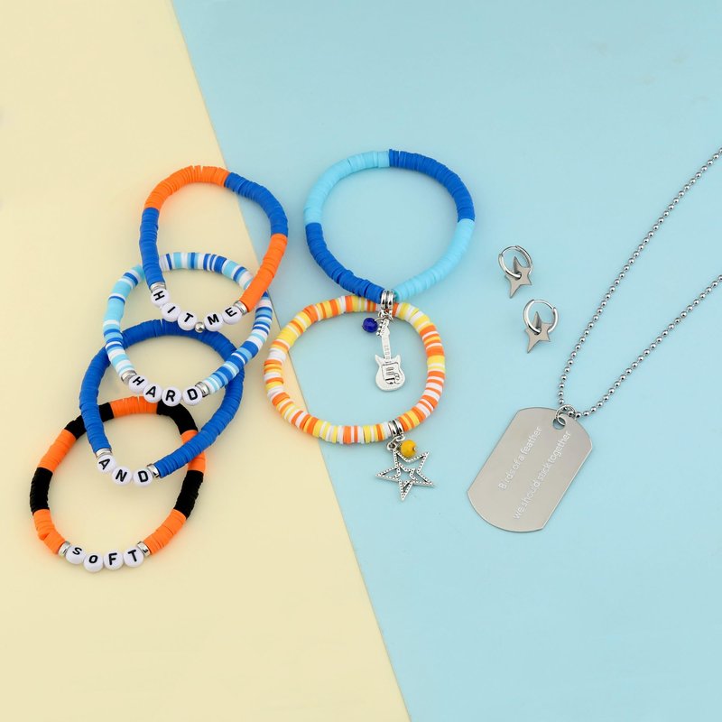 BOTVUG Birds of a Feather Necklace Star Bracelets Earrings Set Singer Album Inspired Merch for Tour Concert Fans Gifts