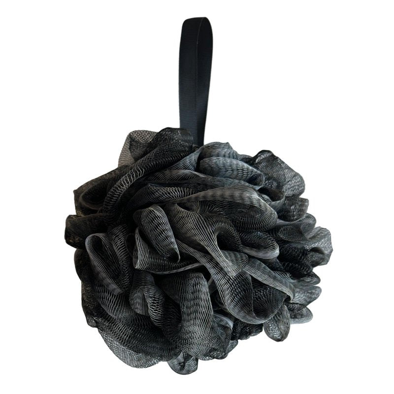 Black Bath Shower Loofah Exfoliating Body Back Scrubber Sponge for Women Men 60g (1 Pack)