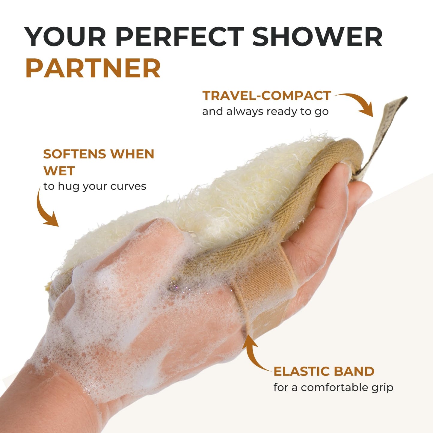 Natural Loofah Pad Exfoliating Body Scrubber,Double Sided Oval Luffa Sponges for Men and Women’s SPA, Eco-Friendly Bath Shower Exfoliator