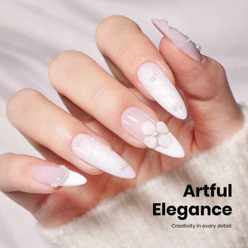 Beetles White Gel Nail Polish - FrostedWhite 15ML/0.51Fl Oz, Milky White Gel Polish, Same Color Same Bottle STAY SHINING, Soak Off UV LED Lamp French Nails Art, Manicure Salon DIY Home White Nails