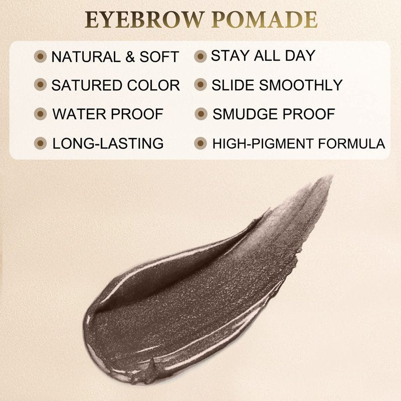 LAVONE Eyebrow Pen Makeup Kit, with Waterproof Eyebrow Pencil, Eyeliner, Pomade, and Brow Brush, Smudge-Proof and Long Lasting, Create Full and Natural Brows, Dark Brown