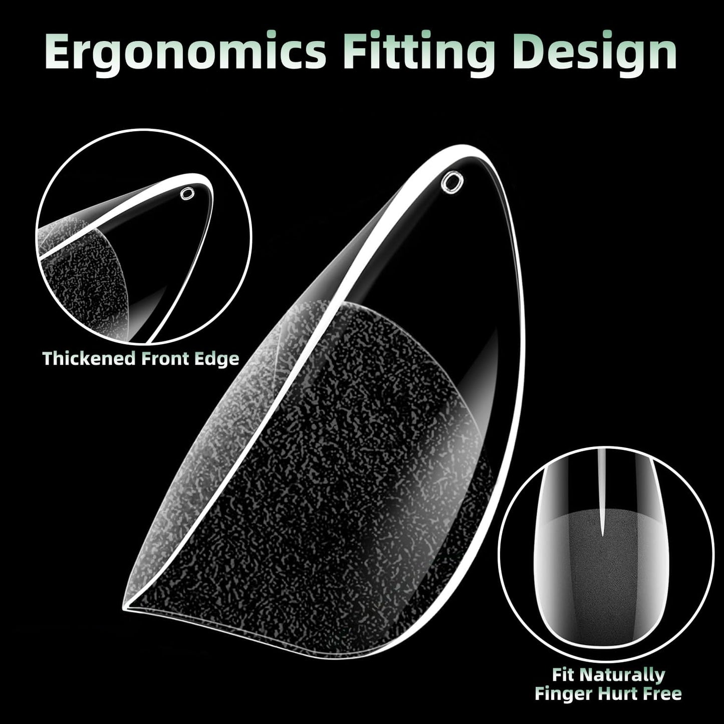 Woobena Short Almond Nail Tips, Short Gel Nail Tips 300Pcs 15Size Pre Etched Press On Nails Clear Acrylic Fake Nails Almond Shaped Full Cover Nails Extension Home Art DIY Salon