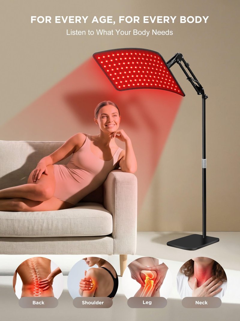 INTEO Red Light Therapy for Body and Face, 2-in-1 Red Light Therapy with Detachable Design, Infrared Light Therapy Lamp 660nm 850nm for Body at Home with Protective Glasses, Elastic Strap