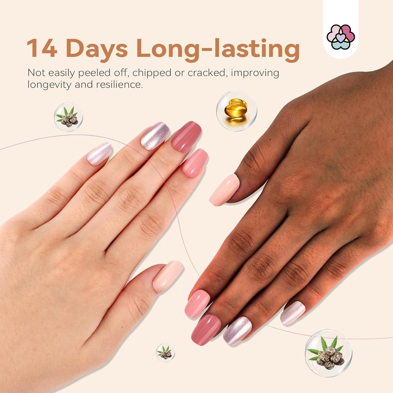 SAVILAND Pink Nail Polish Set - Quick Dry 12 Colors with Castor Oil Base & Top Coat | DIY Art Kit