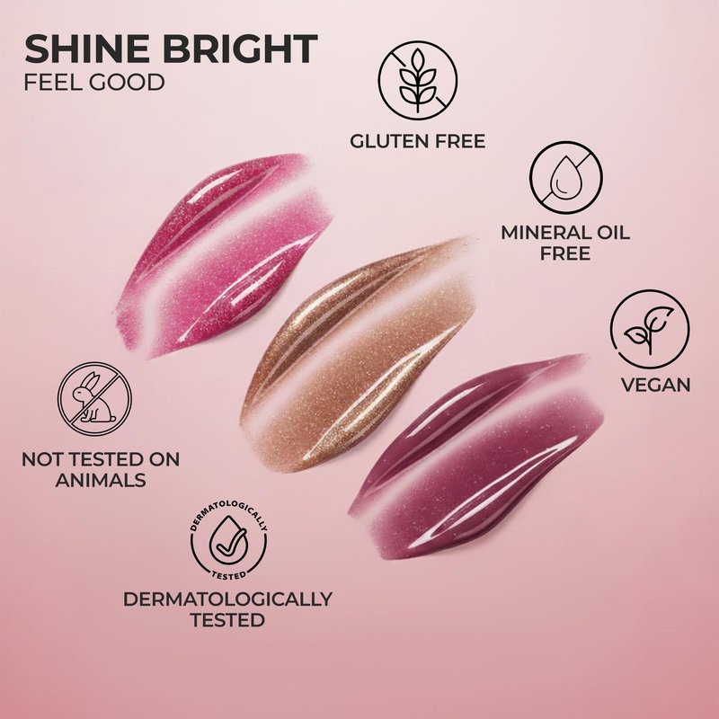 MON RÊVE Moisturizing Lip Gloss for Women – Ultra-Shiny 3D Hydrating Lip Gloss with Chamomile Oil, Non-Sticky Nourishing Formula for Long-Lasting Wear, 0.27 fl oz, 18 Shimmer Shades (01 CLEAR)