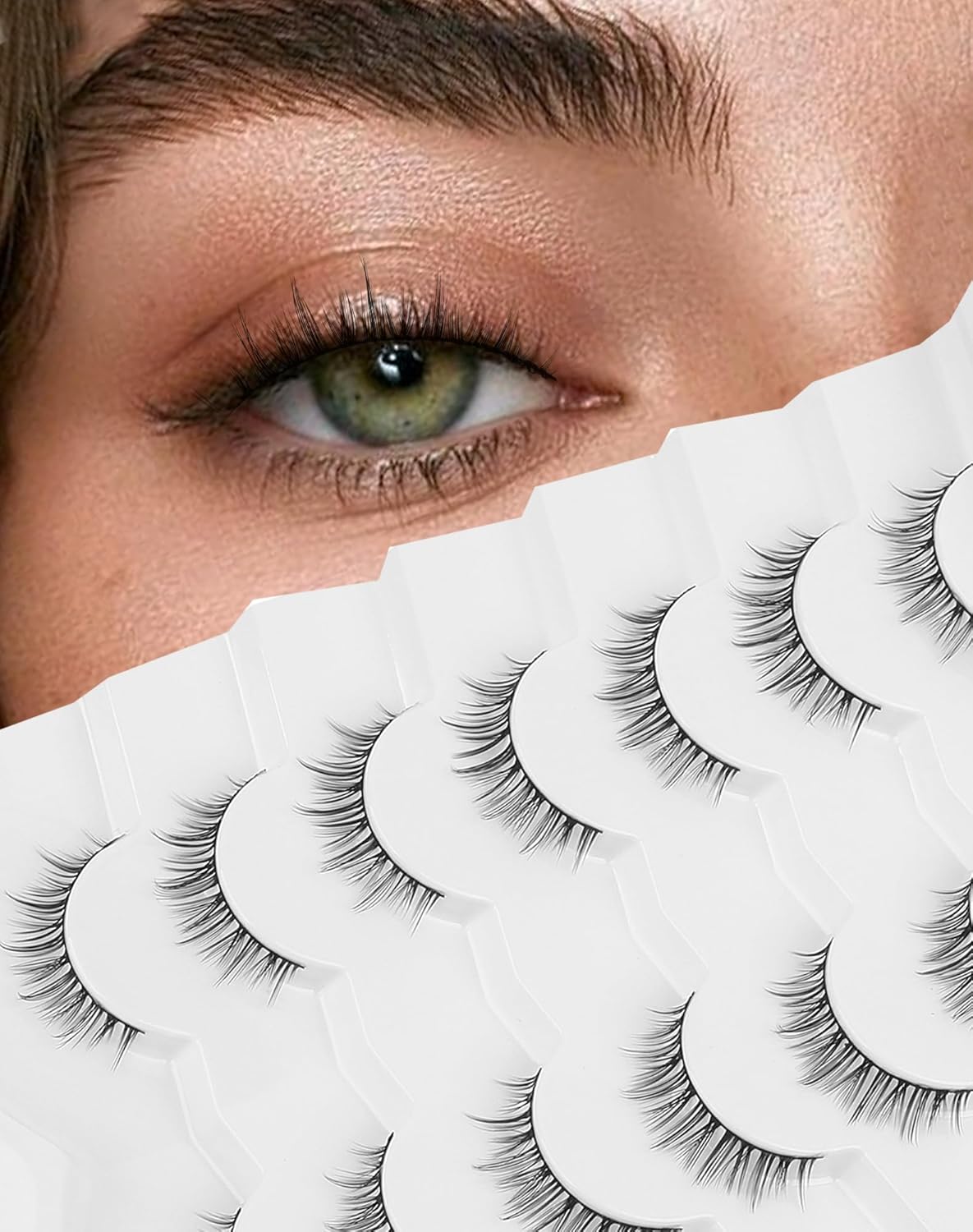 Skiennix Natural Eyelashes - Wispy Short Fake Lashes for a Natural Look | K17