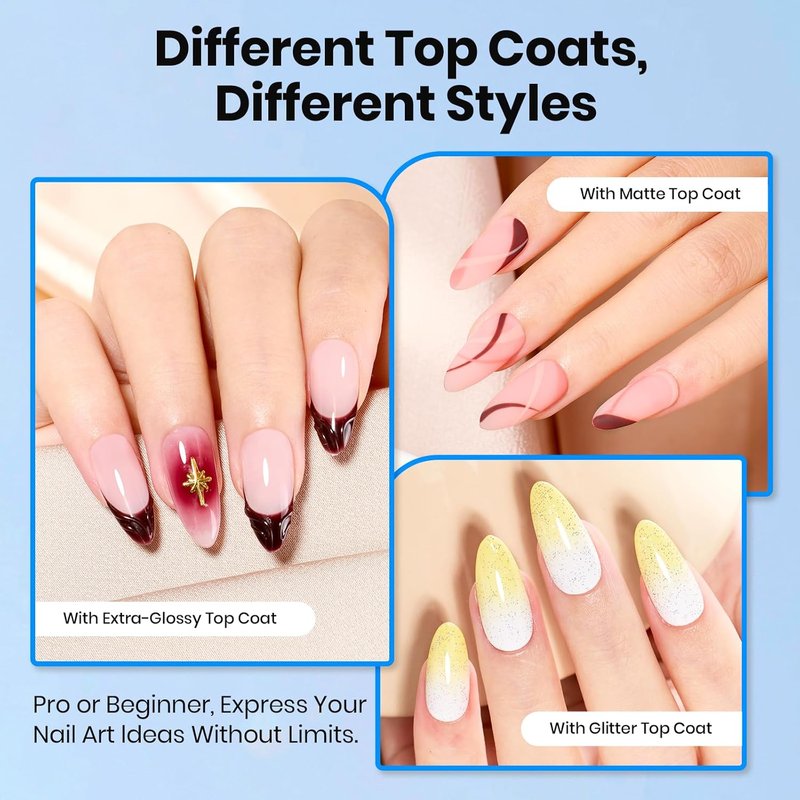 Beetles Protein Nail Prep Dehydrator & Primer - Hema-Free, Acid-Free Bond Primer for Gel & Acrylic Nails | Matte & Glitter Top Coat Set