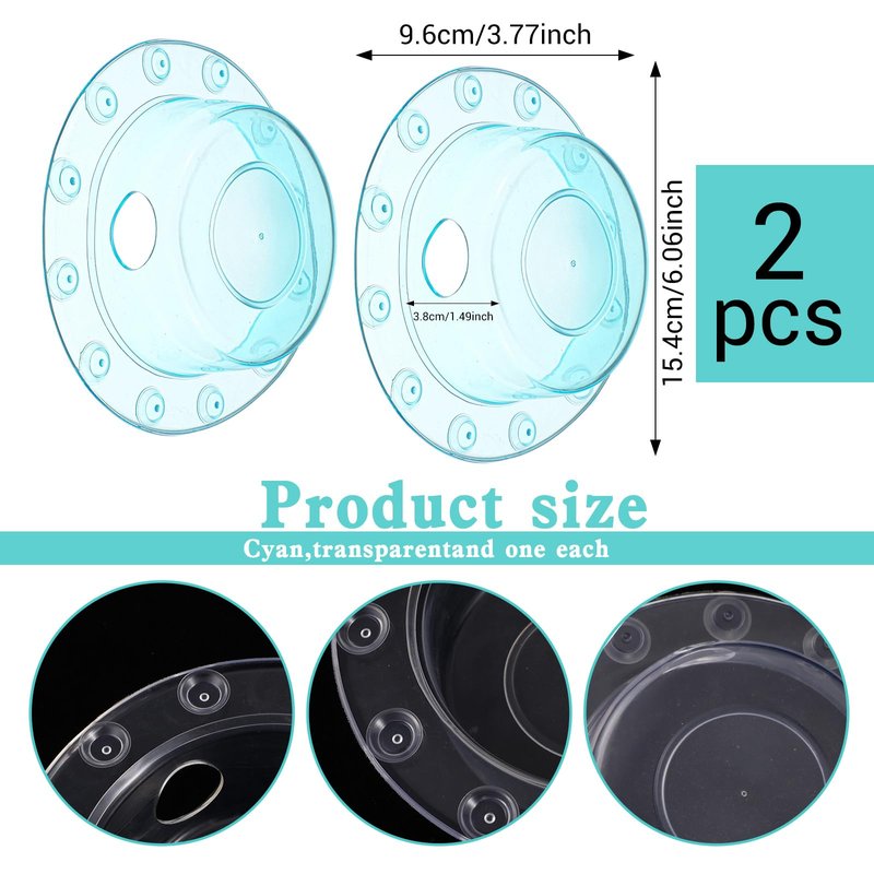 2 Pcs Bathtub Overflow Drain Cover Bathtub Stoppers 6.1 Inch Transparent & Green PVC Tub Overflow Drain Cover Plug for Deep Water Bath, Universal Fit for Tub Drains Hole