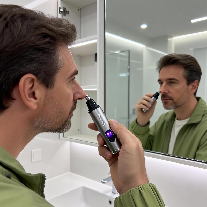 Ear and Nose Hair Trimmer - Portable, Easy-Clean Grooming Tool for Men & Women