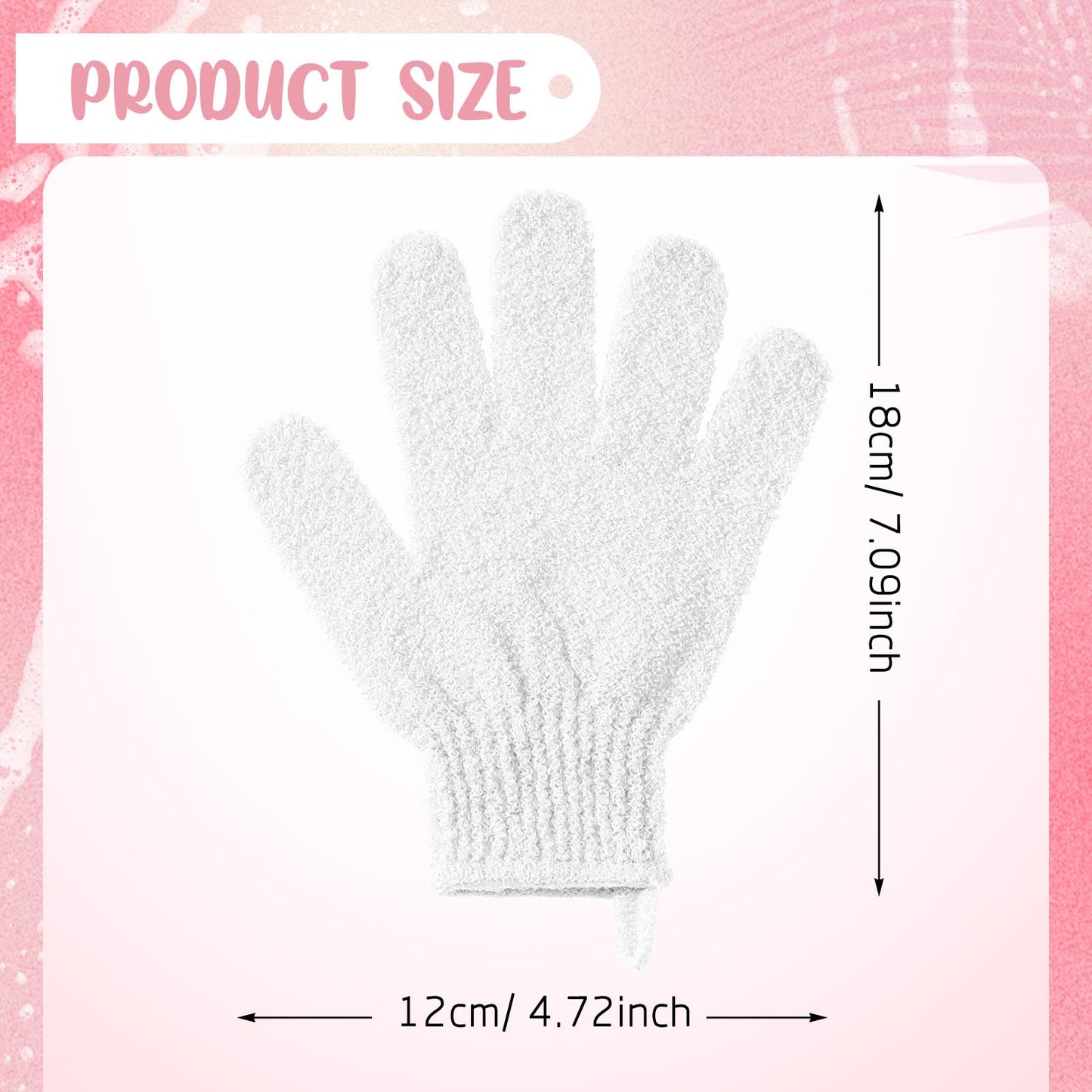 Didaey 104 Pcs Exfoliating Glove Bulk Shower Gloves with Hanging Loop Exfoliating Body Scrubber Dead Skin Remover for Body Bath Beauty Spa Massage Scrubs Men Women Bathing(White)