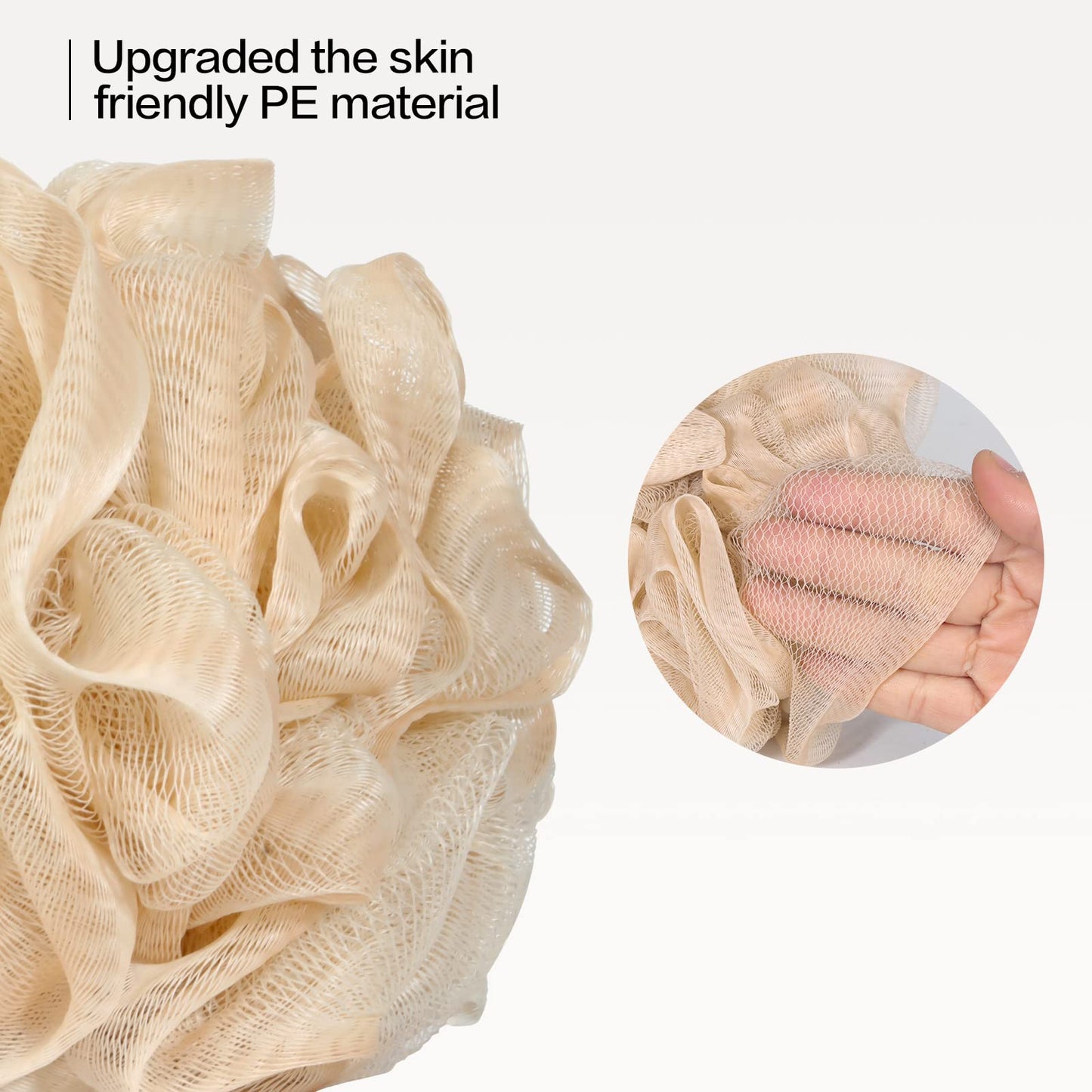 Fishent Loofahs Bath Sponge, 4 Pack 70g Soft Mesh Pouf Shower Puffs Loofa Exfoliating Body Scrubber Ball for Men and Women