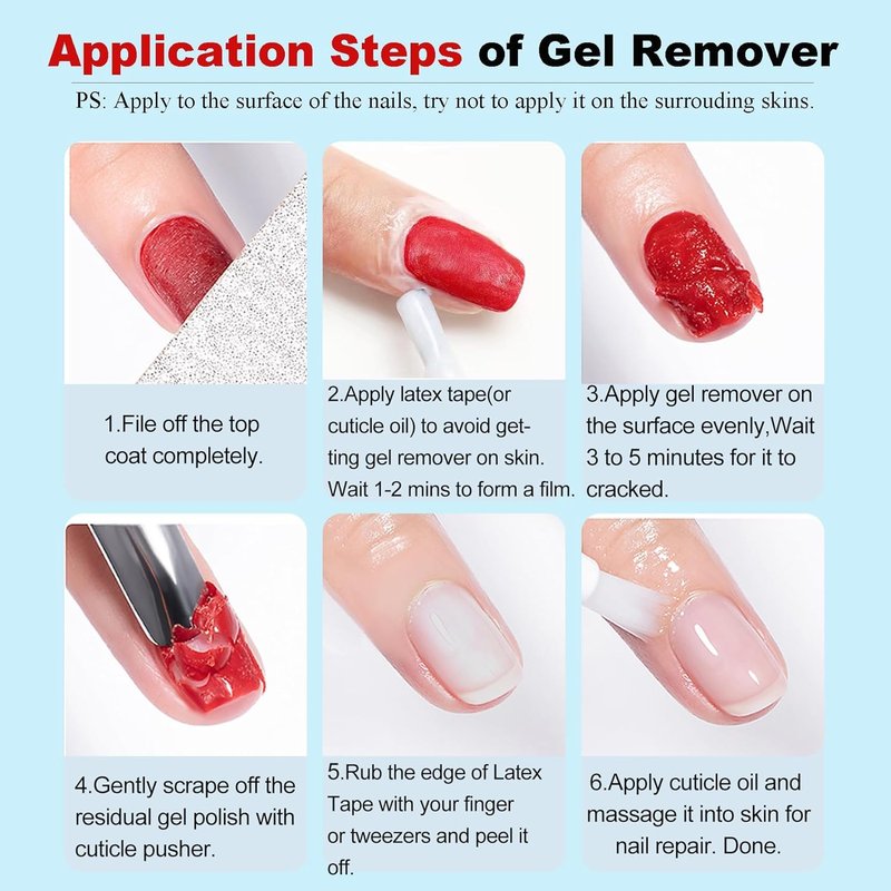 Regine Switzerland Gel Polish Remover Kit - Quick 2-5 Minute Removal with Cuticle Oil & Tool