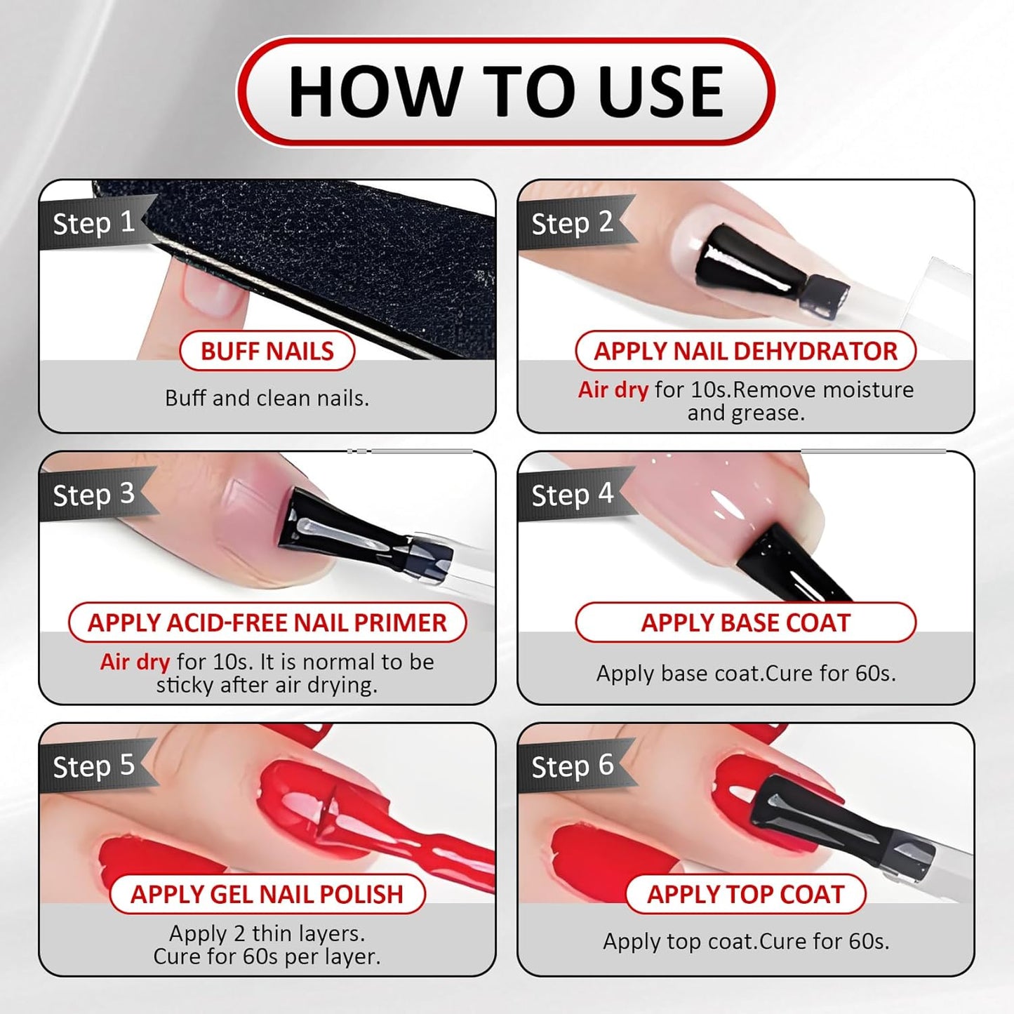 Skiennix Nail Prep Dehydrator & Primer - Acid-Free Formula for Gel Polish | 0.5 Fl. Oz.