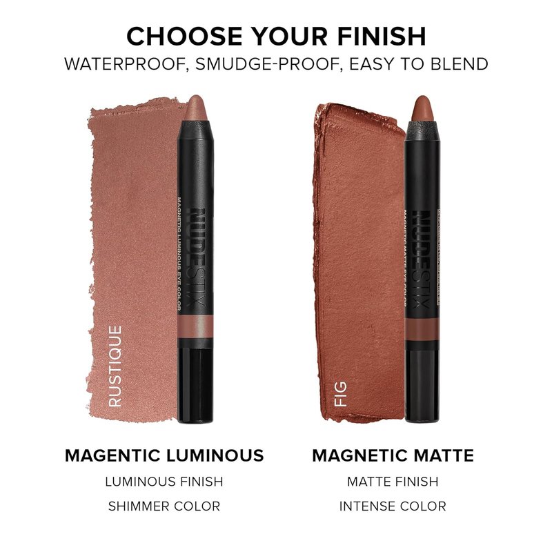 Nudestix Magnetic Luminous Eye Color - 4-in-1 Cream Eyeshadow Stick | Long-Wear, Waterproof Satin Finish, Vegan & Cruelty-Free