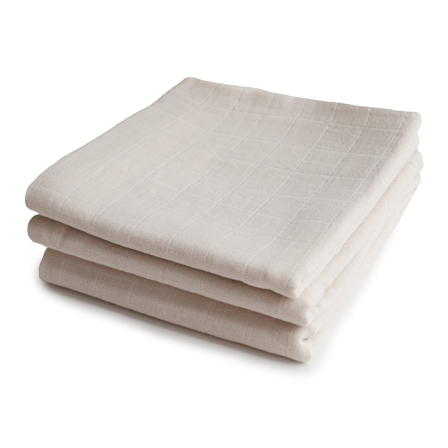 mushie Muslin Baby Cloths | 100% Organic Cotton | 23.5" x 23.5" (Flowers) 3-Pack