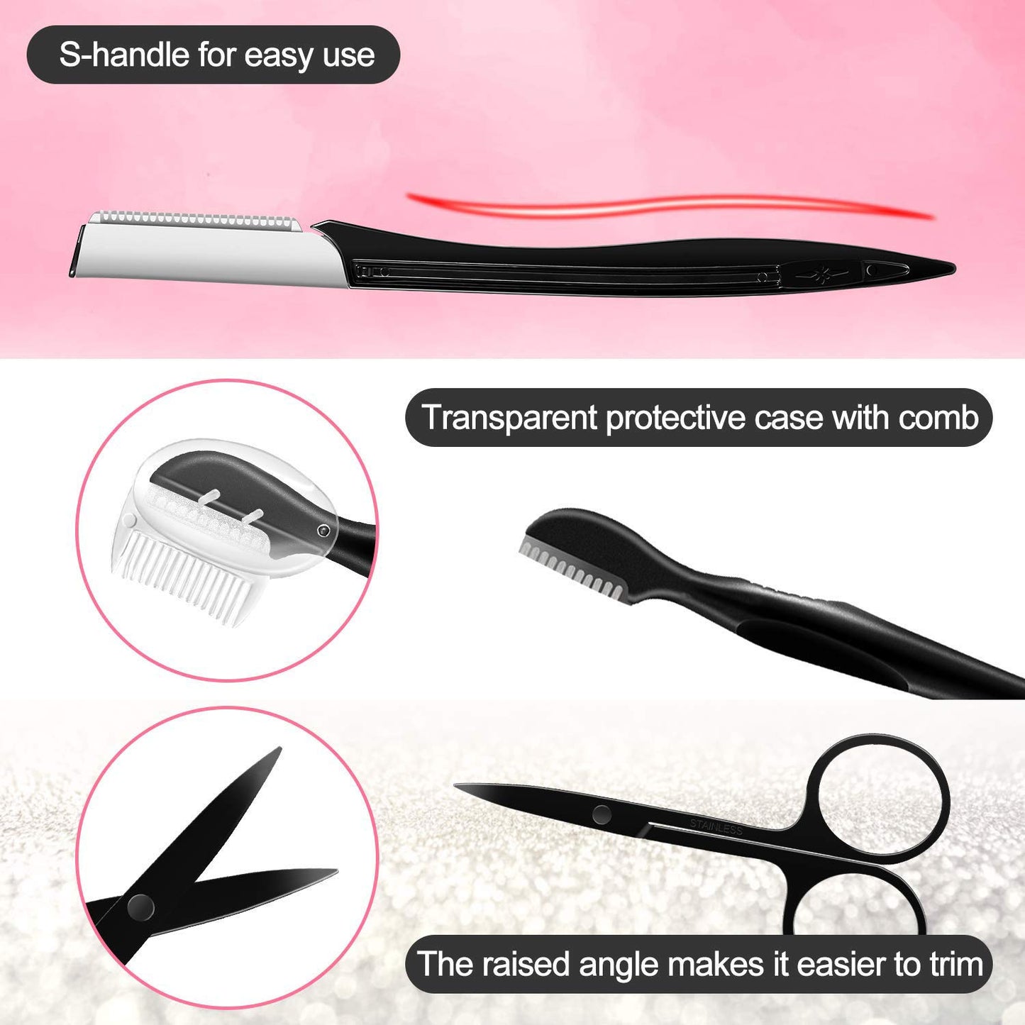 ZTRHYOO Eyebrow Razor, Eyebrow Kit, Multipurpose Exfoliating Dermaplaning Tool Face Razors for Women Girl, Eyebrow Grooming Set (11 in 1)