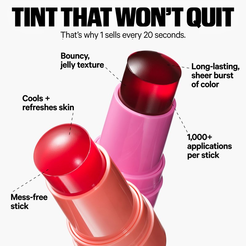 Milk Makeup Cooling Water Jelly Tint – Long-Lasting Sheer Lip + Cheek Stain with Firming Vegan Collagen + Hydrating Aloe – Transfer Proof, Buildable Lip Tint + Blush – Spritz (Coral), 0.17 oz