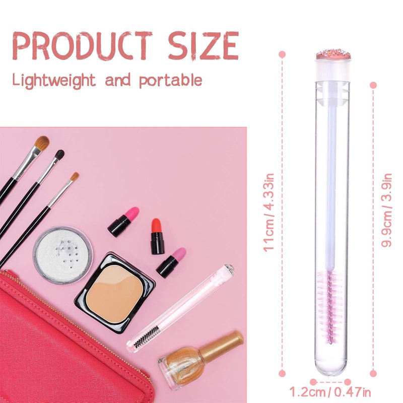 Eyelash Brush Set - 10pcs Lash Wands for Makeup & Eyelash Extensions | Diamond Color Cleaning Tools