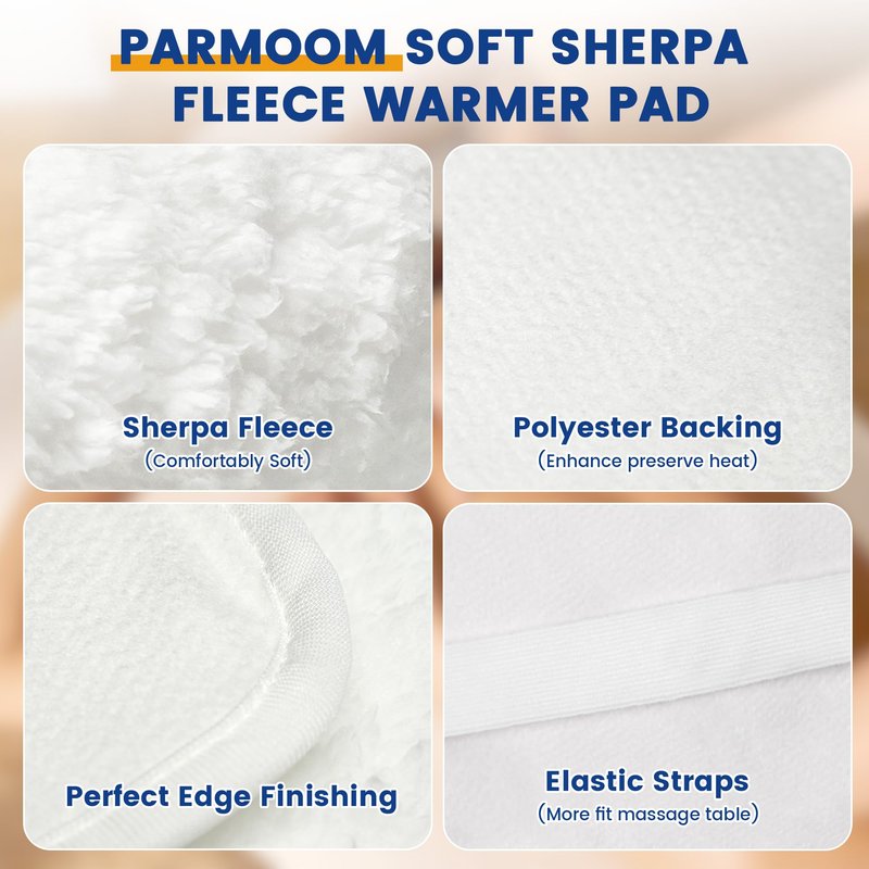 PARMOOM Massage Table Warmer Heating Pad Professional Massage Bed Warmer with 4 Timer, 8 Heat Settings, Overheat Protection for Massage Bed & Spa, Thickened & Soft Fleece, 30" x 71"