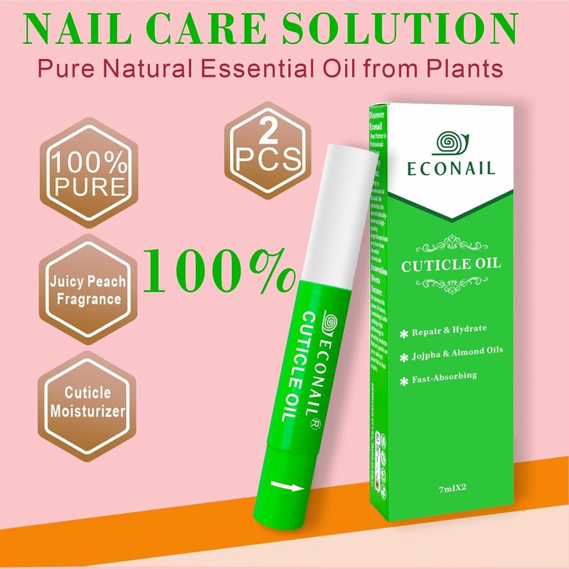 Nourishing Cuticle Oil Pen Set - Jojoba & Peach Scent for Nail Growth | 7ml x 2 Pcs